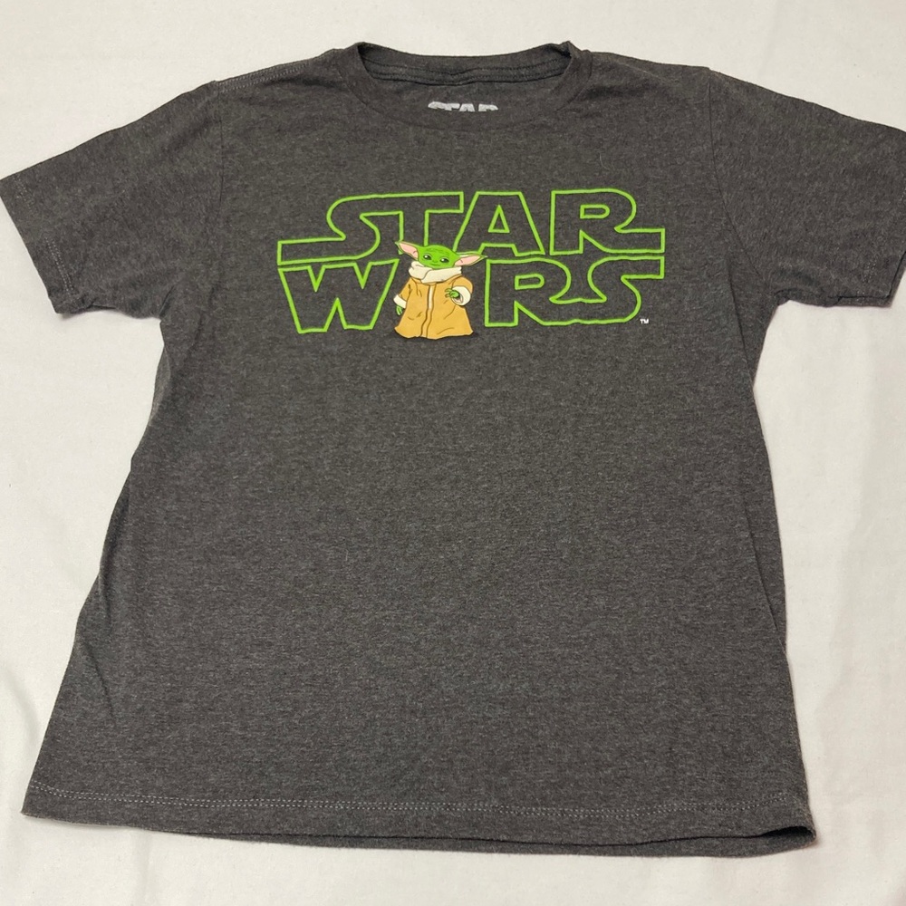 Star Wars Gray Tee with Neon Green Logo